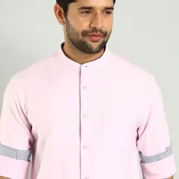 Indian Terrain Classic Mandarin Collar Slim Fit Cotton Casual Shirt-picture-15