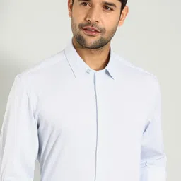 Indian Terrain Textured Self Design Classic Slim Fit Cotton Opaque Formal Shirt-picture-31