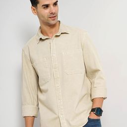 Celio Men Classic Slim Fit Denim Cotton Casual Shirt-image-61