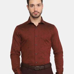 Blackberrys Men Red Slim Fit Printed Formal Shirt-picture-22
