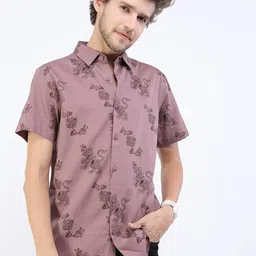 KETCH Men Burgundy Slim Fit Conversational Printed Casual Shirt-picture-25