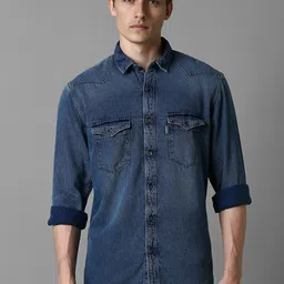 Louis Philippe Jeans Men Slim Fit Cotton Faded Casual Shirt-image-88
