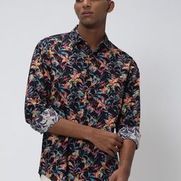 Mufti Trim Slim Fit Floral Printed Pure Cotton Casual Shirt-picture-43