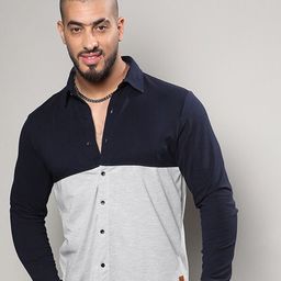 Instafab Plus Plus Size Classic Fit Colourblocked Casual Cotton Shirt-picture-7