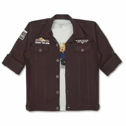 CAVIO Boys Comfort Opaque Pure Cotton Casual Shirt With T-Shirt-image-88