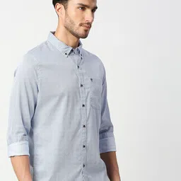 Thomas Scott Men Blue Slim Fit Printed Cotton Casual Shirt image 1