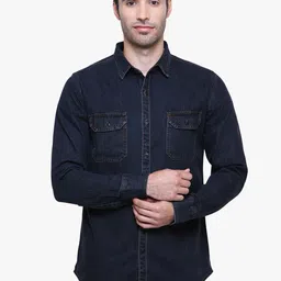 Southbay Men Navy Blue Smart Slim Fit Casual Shirt-picture-42