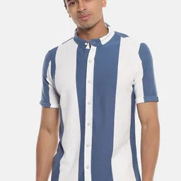 Campus Sutra Men White Regular Fit Striped Casual Shirt-picture-36