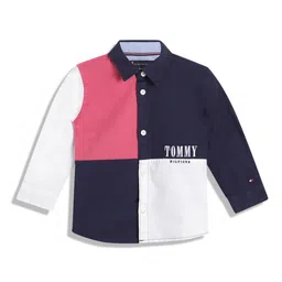 Tommy Hilfiger Boys Colourblocked Spread Collar Opaque Cotton Casual Shirt-picture-26