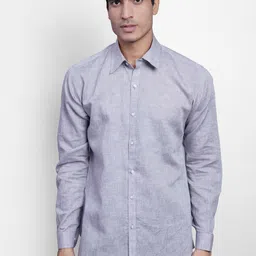 Wintage Men Blue Opaque Casual Shirt-image-0
