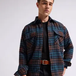 MISCHIEF MONKEY Men Classic Boxy Checked Casual Shirt-picture-11