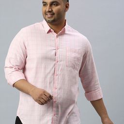 Sztori Plus Size Classic Windowpane Checked Pure Cotton Casual Shirt-picture-5