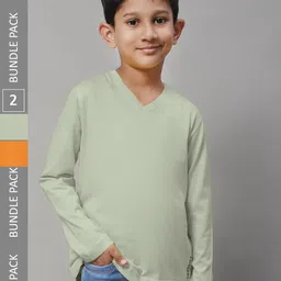 Friskers Boys Pack Of 2 V-Neck Pure Cotton T-shirts-picture-46