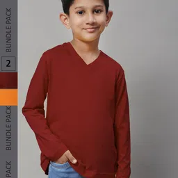 Friskers Boys Pack Of 2 V-Neck Long Sleeves Pure Cotton T-shirts-picture-44