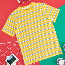 Pantaloons Junior Boys Striped Round Neck Cotton T-shirt-picture-10