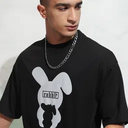HIGHLANDER Men Typography Printed High Neck Raw Edge T-shirt image 1