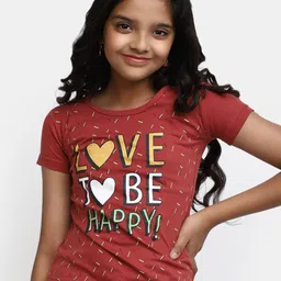 V-Mart Girls Typography Printed Cotton T-Shirt-picture-16