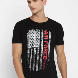 appulse Men Black Graphic Printed Cotton Regular Fit T-shirt image 1