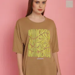 VIMAL JONNEY Women Typography 2 Printed Raw Edge T-shirt-image-7