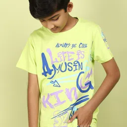 V-Mart Boys Typography Printed Round Neck Cotton T-shirt-picture-39