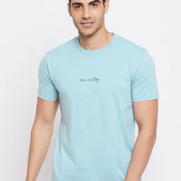HARBOR N BAY Men Blue Raw Edge T-shirt-image-13