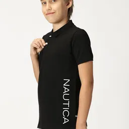 Nautica Boys Polo Collar Typography Printed T-shirt-picture-17
