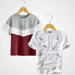 BAESD Boys Pack Of 2 Pure Cotton T-shirts image 1