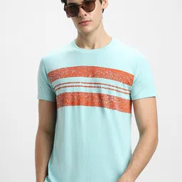Dennis Lingo Colourblocked Round Neck Regular Fit Cotton T-shirt-picture-22