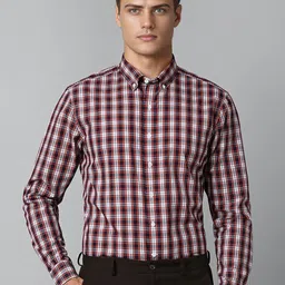 Luxure by Louis Philippe Slim Fit Checked Cotton Formal Shirt-picture-24