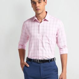 Arrow Men Opaque Checked Formal Shirt-picture-28