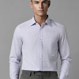 Louis Philippe Men Pure Cotton Spread Collar Opaque Checked Formal Shirt-image-43