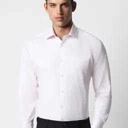 Van Heusen Grid Tattersall Checked Formal Pure Cotton Shirt-picture-32