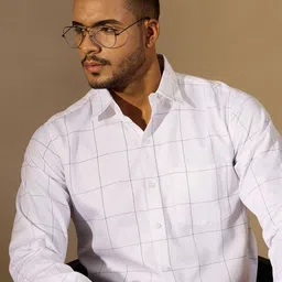 DENNISON Windowpane Checked Smart Formal Shirt-picture-25