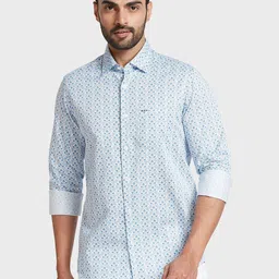 ColorPlus Slim Fit Opaque Ethnic Printed Cotton Formal Shirt-picture-16
