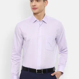 Luxure by Louis Philippe Men Purple Printed Pure Cotton Formal Shirt-picture-34