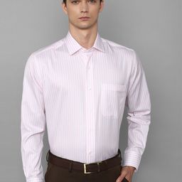 Luxure by Louis Philippe Classic Fit Vertical Striped Formal Pure Cotton Shirt-picture-11