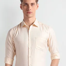 Arrow Auto Press Slim Fit Spread Collar Long Sleeves Cotton Autopress Formal Shirt-picture-12