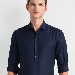 Arrow Spread Collar Self Design Dobby Formal Pure Cotton Shirt-picture-12