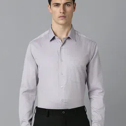 Louis Philippe Slim Fit Micro Ditsy Printed Spread Collar Pure Cotton Formal Shirt-picture-32
