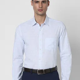 Peter England Slim Fit Opaque Windowpane Checked Cotton Formal Shirt-image-42