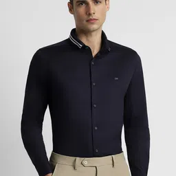 Peter England Slim Fit Opaque Cotton Formal Shirt-image-92