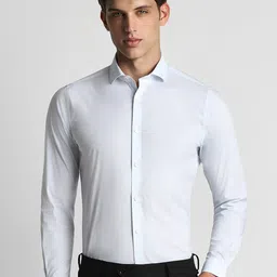 Peter England Slim Fit Cutaway Collar Opaque Cotton Formal Shirt-image-97