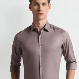 Arrow New York Slim Fit Spread Collar Twill Formal Shirt-picture-15