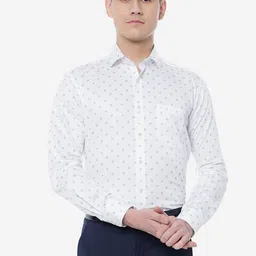 JADE BLUE Men Printed Formal Cotton Shirt image 1