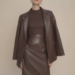 DeFacto Women Brown Solid Straight Knee-Length Skirt-image-9