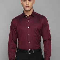 Luxure by Louis Philippe Men Maroon Printed Cotton Formal Shirt-picture-11