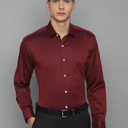 Luxure by Louis Philippe Men Maroon Printed Cotton Formal Shirt-picture-19