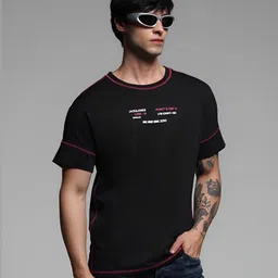 Jack & Jones Men Printed Round Neck Cotton Tshirt-picture-40