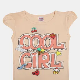 V-Mart Girls Typography Printed Round Neck Cotton T-shirt-picture-51