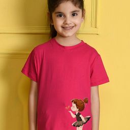 NUSYL Girls Printed Round Neck Short sleeve T-Shirt-image-66